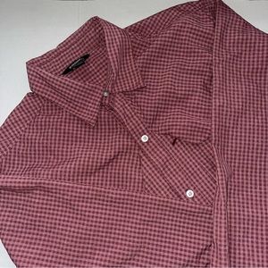 BlackHawk Casual Button Down Cranberry Check Mens Size Large